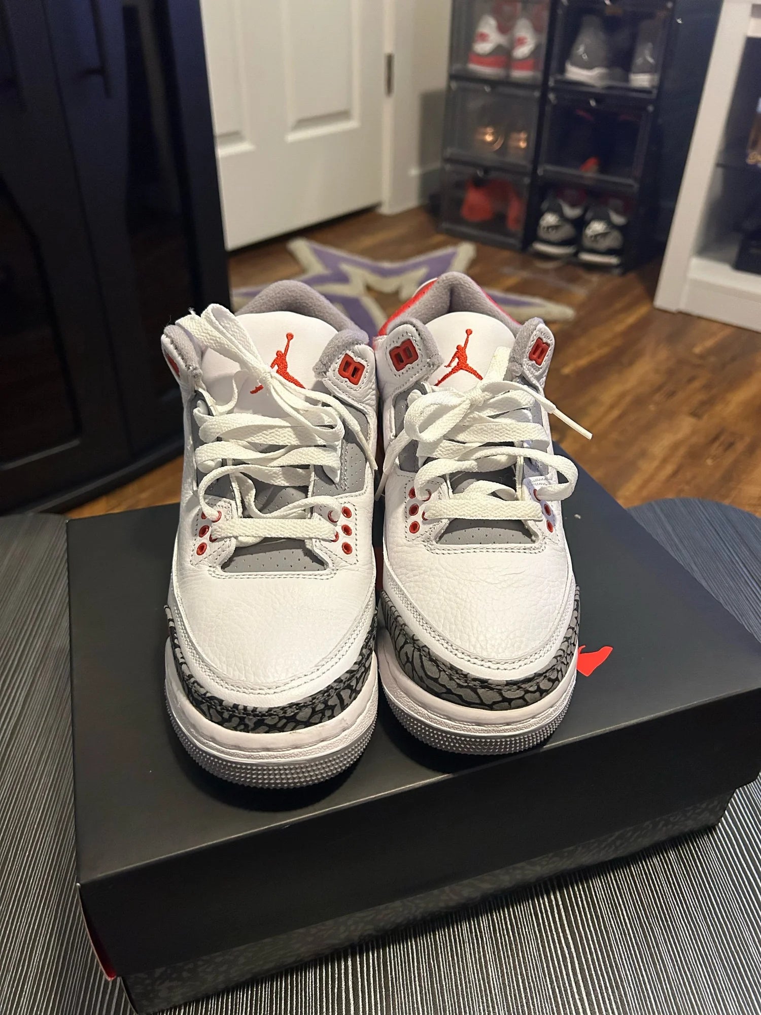 Air Jordan 3 Retro OG "Fire Red" (2022) - Size 5.5Y - Nike Air Heel - VNDS