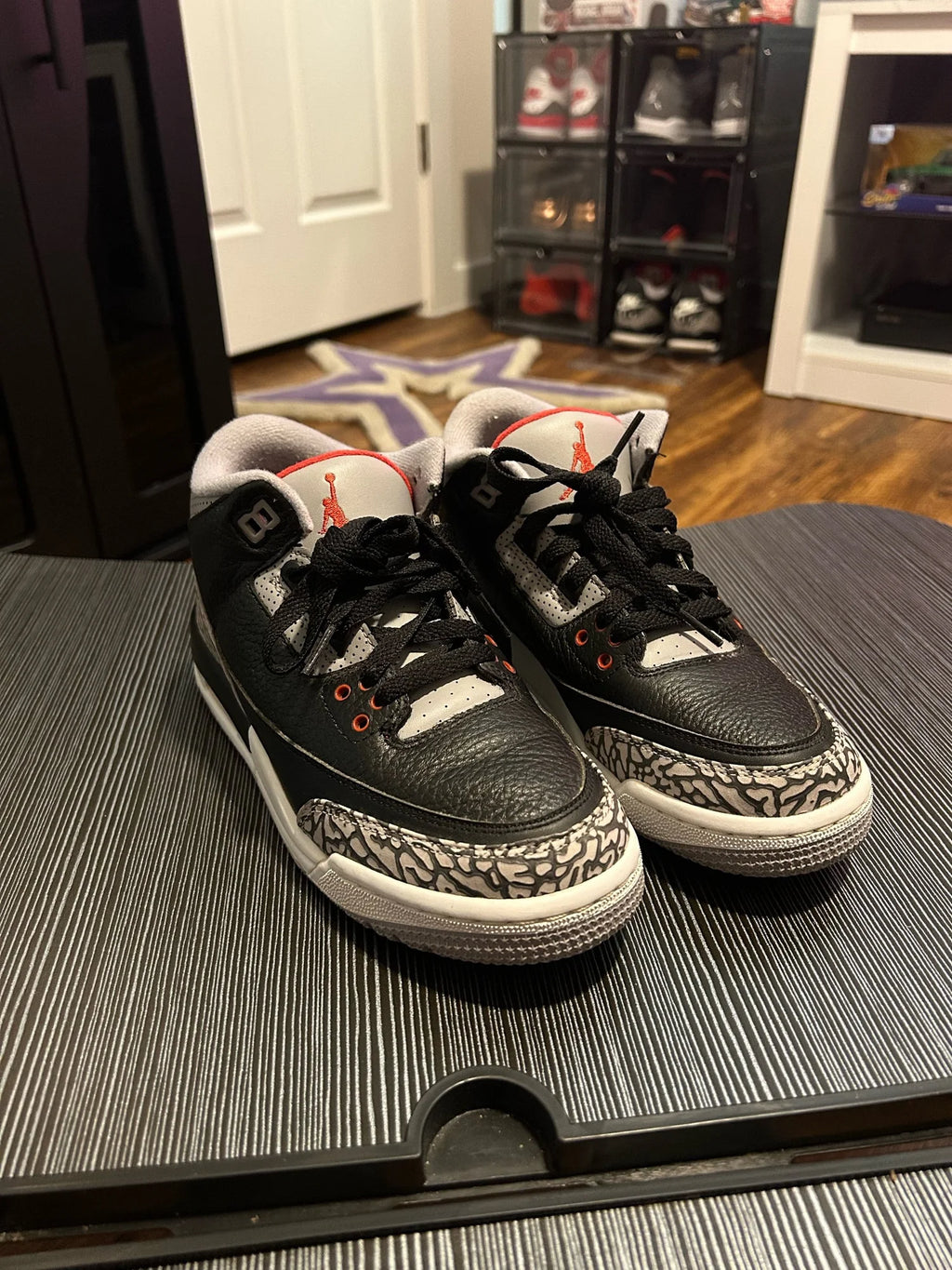 2018 Air Jordan 3 Retro OG "Black Cement" - Size 6Y - Nike Air Heel