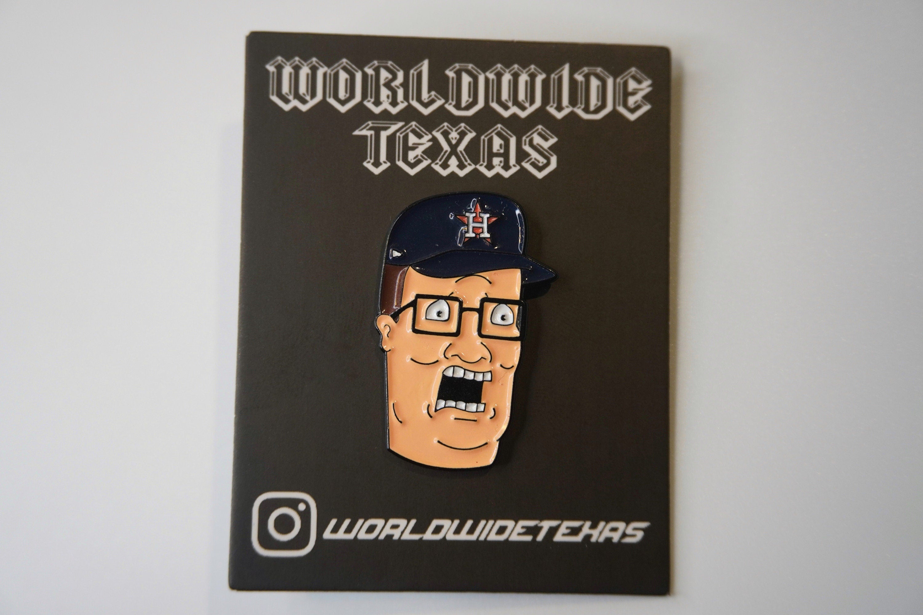 Hank Hill Astros Fitted Enamel Pin - King of the Hill Inspired